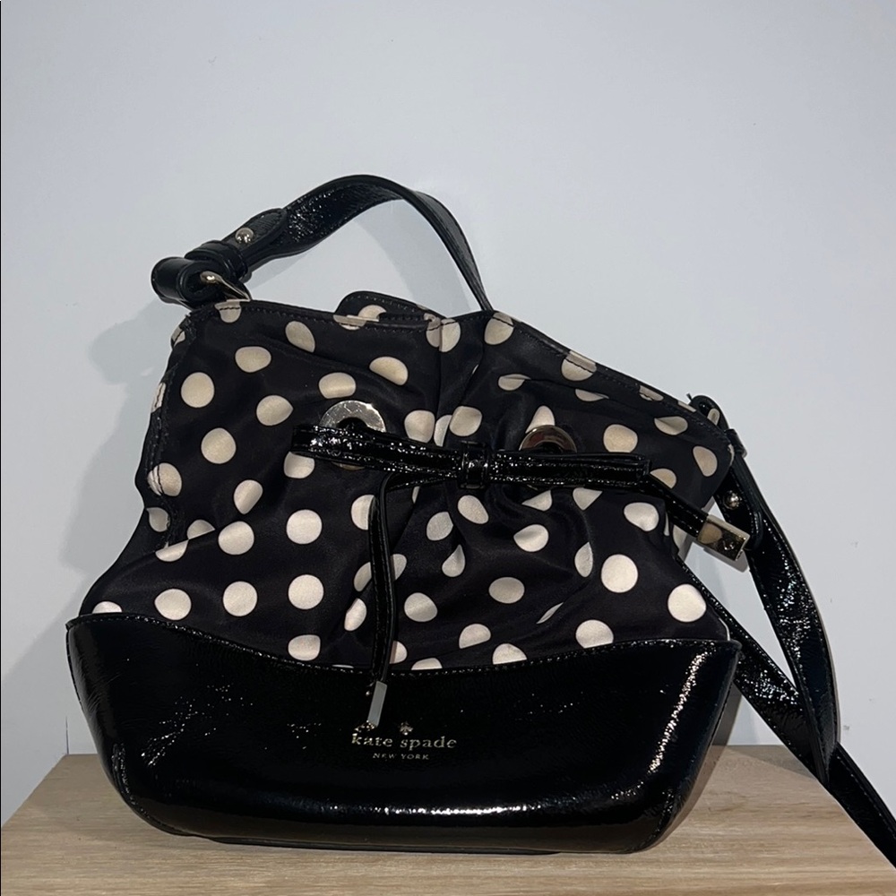 Kate Spade Black and White Polka Dot Women's Bucket Bag